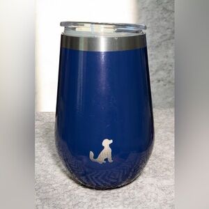 Navy Blue Insulated Tumbler with Dog Design